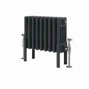 Right Radiators 300x425 mm Horizontal Traditional 4 Column Cast Iron Style Radiator Anthracite