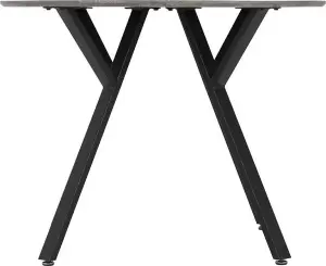 Athens Round Dining Table Concrete Effect Black Metal Legs Seats 4