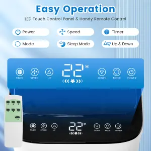 Costway 3-in-1 Portable Air Conditioner 8000BTU Air Cooler Fan Dehumidifier LED display