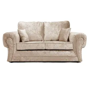 Chelsea Mink Crushed Velvet Large 3 + 2 Seater Sofa Set Rolled Arms