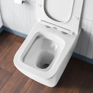 Nes Home Raven Right Hand 900mm Vanity Basin Unit, WC Unit & Elora Back to Wall Toilet White