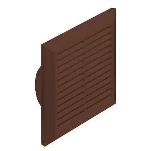 170 mm x 170 mm Brown Air Vent Grille for 100 mm Round Duct Hose Pipe Connection