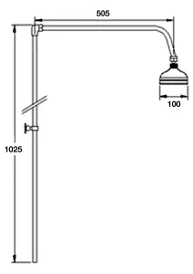 Traditional Exposed Manual Valve & Rigid Riser Shower Set - Chrome/White - Balterley