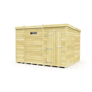 DIY Sheds 9x8 Pent Security Shed - Single Door