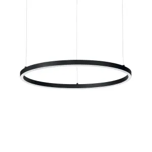 Luminosa Oracle Integrated LED Circle Ceiling Pendant Lamp 1 Light Black 3000K