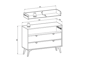 Vibrant Forest Chest of Drawers H800mm W1060mm D380mm in Green & Oak Scandi - Infuse Your Space with Freshness