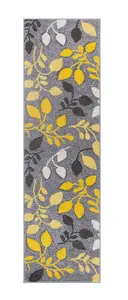 Modern Easy to Clean Floral Grey Rug for Dining Room-160cm X 230cm