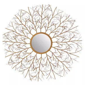 Interiors by Premier Delicate Twig Wall Mirror, Luxurious Round Accent Mirror, Contemporary Design Decorative Round Mirror