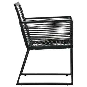 Berkfield Garden Chairs 2 pcs Black PVC Rattan