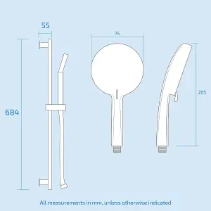 Thermostatic Mixer Valve Bar Shower Slider Rail Kit