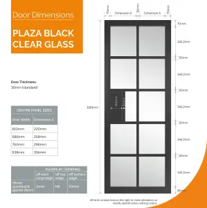 Urban Industrial Plaza Black Clear Glass Internal Door