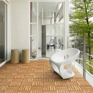 30cm L x 30cm W Interlocking Wood Deck Tile (Set of 27) (Set of 27)