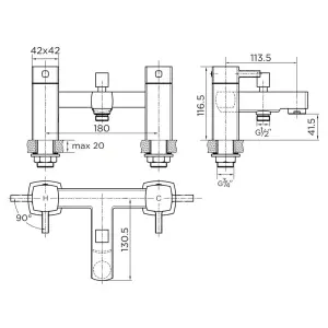 Chrome Hero Basin & Bath Shower Mixer Tap Pack Including Bath Waste