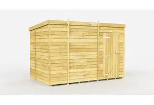 10 x 6 Feet Pent Shed - Single Door Without Windows - Wood - L178 x W302 x H201 cm