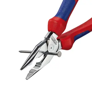 Draper KNIPEX 08 25 185 SB Needle-Nose Combination Pliers with multi-component grips chrome-plated, 185mm 13181