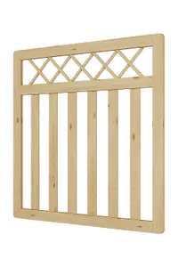 Premium Cross Top Wooden Pedestrian Fence Gate for Outdoor Use 120cm W x 120cm H