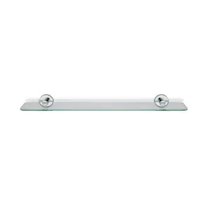 Croydex Metra Polished Chrome effect Wall-mounted Bathroom Shelf (D)13.4cm (H)5.4cm (L)59cm