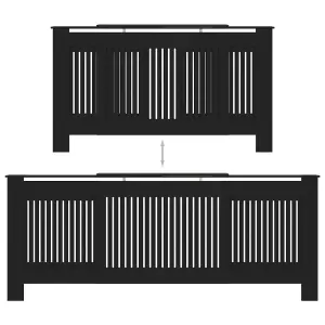 MDF Radiator Cover Black 205 cm