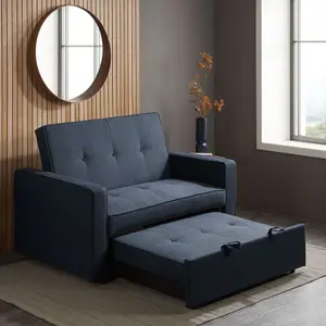 Blue Ottoman Sofa Bed Birlea Otto Fabric 2 seater settee contemporary style