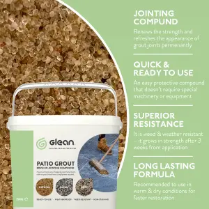 GLEAN Patio Grout - Grey - Brush In Jointing Compound - 15kg