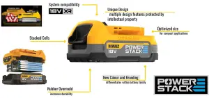 DeWalt DCBP034 18v Compact Powerstack Battery DCBP034-XJ - Triple Pack Batteries