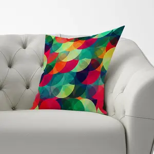 Colourful Grunge Circle Pattern Cushions 60cm x 60cm