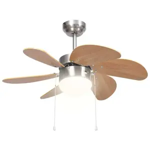 Dornan 76cm Ceiling Fan with Light Kit Brown