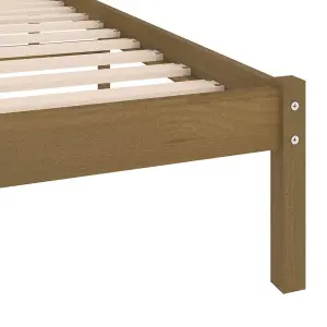 Berkfield Bed Frame Honey Brown Solid Wood Pine 100x200 cm