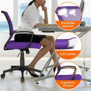 Mid-back Mesh Office Chair Purple