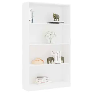 Berkfield 4-Tier Book Cabinet White 80x24x142 cm Engineered Wood