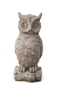 Large Stone Cast Owl Garden Ornament