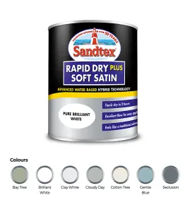 Sandtex Exterior 1 Coat Satin Brilliant White 750ml