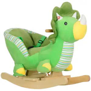 AIYAPLAY Rocking Dinosaur, with Animal Sounds, Green