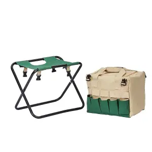 Smart Garden Hobby Seat Canvas Bag Folding Tool Stool Detachable Gardening