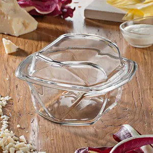 1L Chef Table Glass Casserole 2 Piece Set, Serves 1-2 people