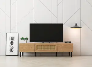 LV51 Mid Oak TV Cabinet Engineered Wood