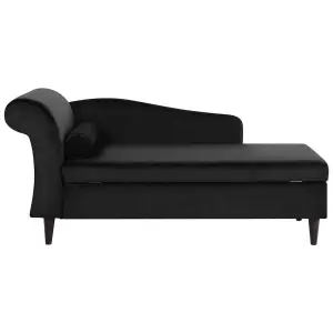 Left Hand Velvet Chaise Lounge Black LUIRO