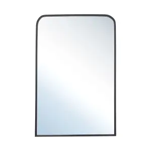 Black Arch Wall Mounted Framed Bathroom Mirror Vanity Mirror Makeup Mirror for Dressing Table 400 x 500 mm