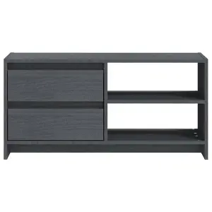 vidaXL TV Cabinet Grey 80x31x39 cm Solid Pinewood