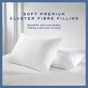 Snuggledown Clusterdown Pillow 4 Pack Medium Support Pillow 100% Cotton Cover Comfortable 43x69cm