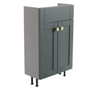 Ashford Slimline Matt Green Freestanding Bathroom Vanity unit (H) 820mm (W) 500mm