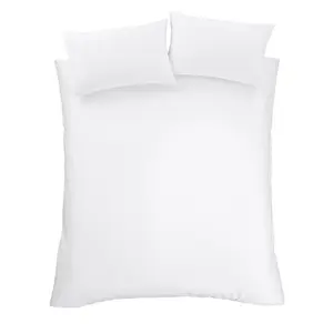 180 Thread Count Egyptian 100% Cotton Duvet Cover Set with Pillowcases White / Super King + 2 Standard Pillowcases