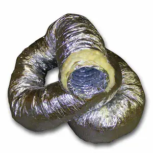 Insulated Aluminium Flexible Ducting - 10M - 200mm