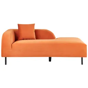 Left Hand Velvet Chaise Lounge Orange LE CRAU