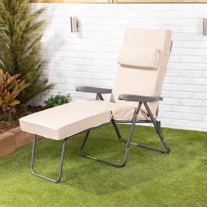 Alfresia Taupe Sun Lounger Chair Garden Cushion