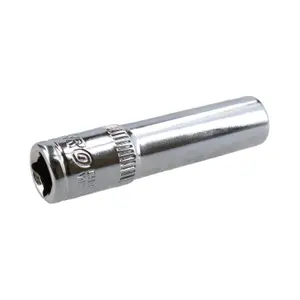 9/32" Deep SAE Socket 1/4" Drive 48mm Length 6 Point Chrome Vanadium Steel