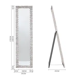 Modern Grey Freestanding Framed Full Length Mirror H 1700mm