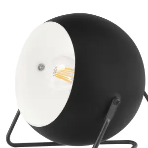 GoodHome Roccheta Round Matt Black Table lamp