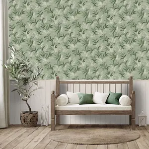 Olivia Floral Wallpaper Sage Green Belgravia 5907