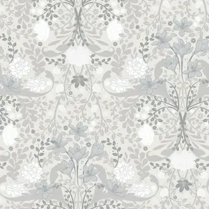 Galerie Sommarang 2 White/Grey Froso Floral Wallpaper Roll